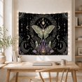 thumbnail image 5 of Mint Moth Above Amethyst Crystals, Mystical Boho for Crystal Collectors, Celestial Nature Decor, Housewarming Gift, Tapestry Wall Hanging for Bedroom and Studio, 5 of 7