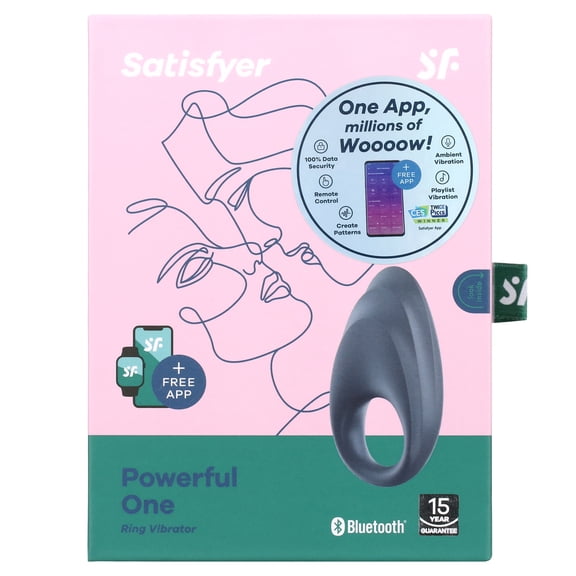 Satisfyer Powerful One Vibrating Penis Ring with App Control - Compatible with Satisfyer App, Waterproof, Rechargeable