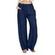 thumbnail image 1 of Pantalones de yoga holgados y casuales para mujer: pantalones anchos con cintura elástica, mezcla de algodón para el ocio de verano, 1 of 7