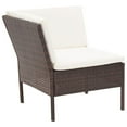 thumbnail image 4 of vidaXL Patio Furniture Set 3 Piece Outdoor Sofa Set with Footrest Poly Rattan, 4 of 12