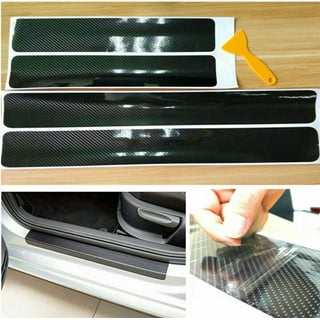4Pcs Car Door Sill Protector Reflective 4D Z71 Carbon Fiber Leather Sticker  Door Entry Guard Stickers Scuff Plate Stickers for Colorado
