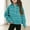 Mint Green, variant on Long Sleeve Shirts for Girls Print Half Zip Stand Collar Thumb Cuff Pullover Loose Cut for Girls School Outfit