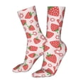 thumbnail image 5 of Fuzoiu Strawberry Flower Print Crew Socks,Casual Athletic Gym LightWeight Thin Socks,Casual Crew Socks for Men Woman,Calf Length Crew Socks, 5 of 7