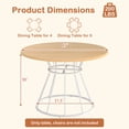 thumbnail image 3 of Costway 47” Round Dining Table with Wooden Tabletop, Metal Base for Home Dining Room Natural+ White, 3 of 10
