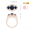 thumbnail image 5 of ANGARA Natural Aeon 1.6 ct Blue Sapphire 3 Stone Engagement Ring in 14K Rose Gold for Women (Size-7mm) | September Birthstone, Anniversary, Jewelry Gift for Women | Natural Sapphire Ring, 5 of 10