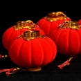 thumbnail image 5 of Flocking Small Bell Pepper Chinese Traditional Lantern Round Lanterns Home Ornament Chinese Festival Lanterns Red Lantern Mini Lantern Wedding Lights Flocking Cloth Christmas, 5 of 7