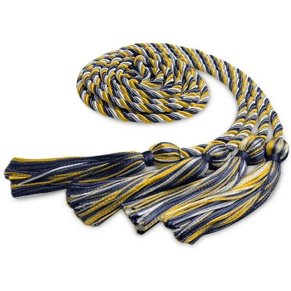 Endea Graduation Double Graduation Honor Cord Navy Blue/Gold/White
