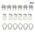 thumbnail image 5 of Qucyy 18Pcs M6 (1/4") Wire Rope Accessory Set, M6 Stainless Steel Wire Rope Cable Clip Clamp Stainless Steel Thimble Aluminum Crimping Loop Sleeve for 1/4 Inch Wire Rope Cable, 5 of 5