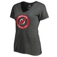 thumbnail image 2 of Women's Heather Gray New Jersey Devils #WeSkateFor V-Neck T-Shirt, 2 of 3
