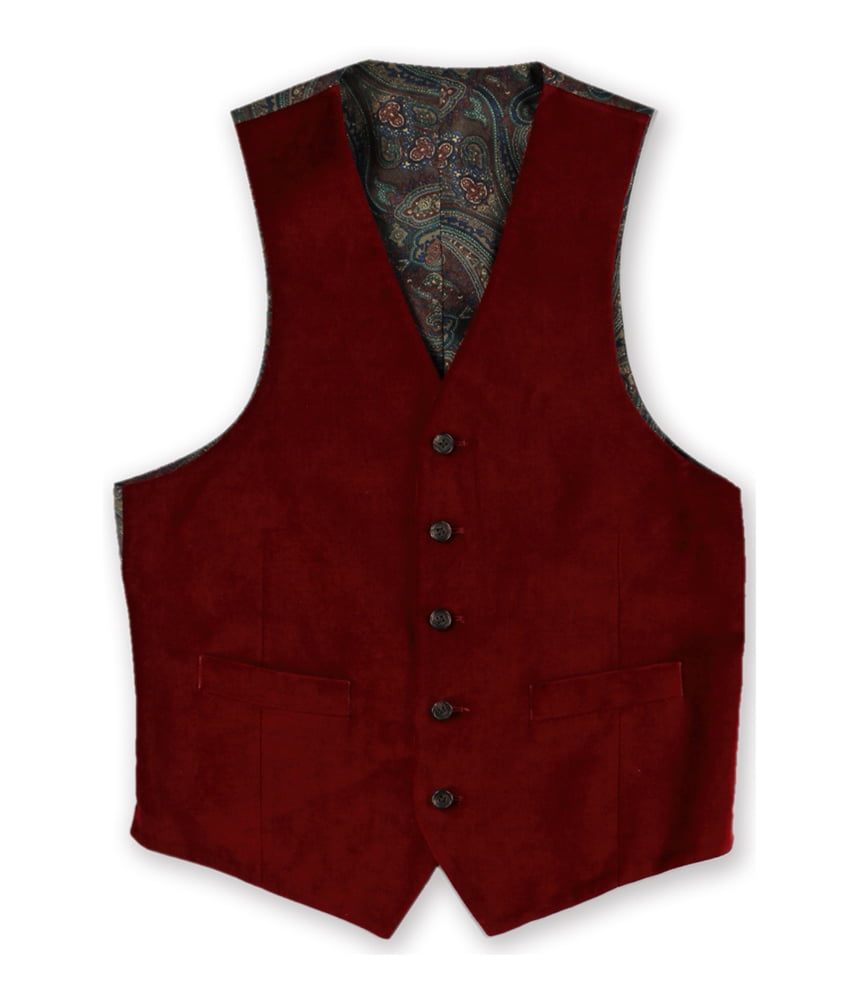 Mens Tan Tweed Double Breasted Waistcoat with Velvet Country Trims and Lining