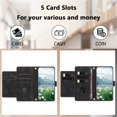thumbnail image 5 of Leather For Samsung Galaxy A53 5G Case Tulip Embossed 5-card  Flip Wallet Leather Case with Card Holder Magnetic Closure  Phone Cases Cover,Black,For Galaxy A53 5G, 5 of 7