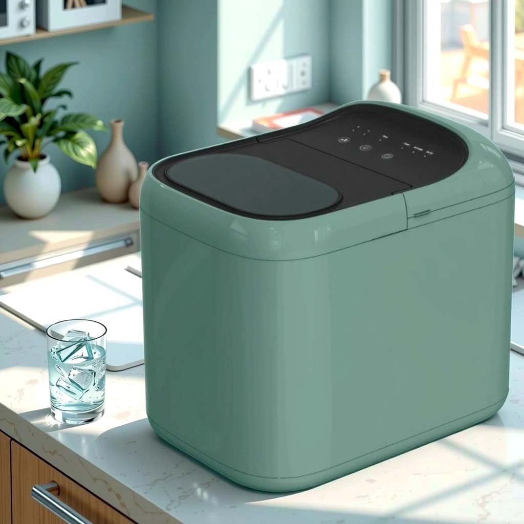 33lbs Ice Maker with UV Cleaning, One-Touch Portable Countertop Ice Machine, Sage Green