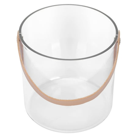 unbranded  Glass Storage Bucket Ice Container Cooler Barrel Water Bottle with Straw Wine Stand White
