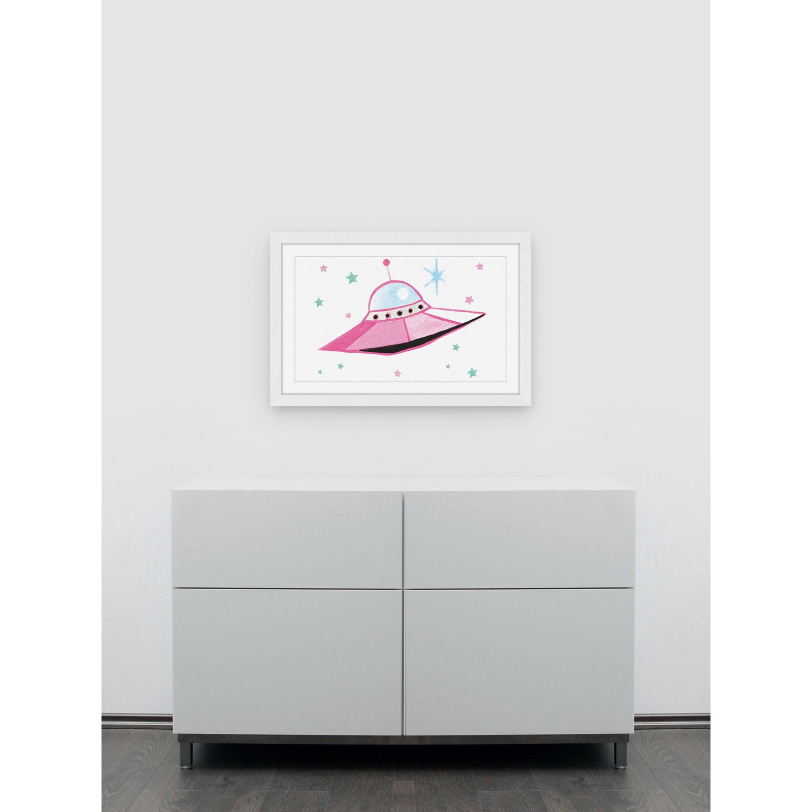 Marmont Hill "Ufo" By Molly Rosner Framed Painting Art Print, 24.0" x 1.5"
