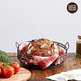 thumbnail image 3 of Regal Trunk & Co. Rustic Round Wire Serving Tray, Black, 3 of 10