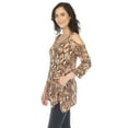 thumbnail image 2 of White Mark Women's Snake Print Cold Shoulder Tunic, 2 of 6