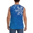 thumbnail image 4 of Uemuo Blue Christmas With Snowflakes Pattern Men's Sleeveless T-Shirt,Muscle Athletic Tank Top, Moisture-wicking Quick-dry Breathable Classic Tee Top for Gym Run Outdoor Sports-Medium, 4 of 8
