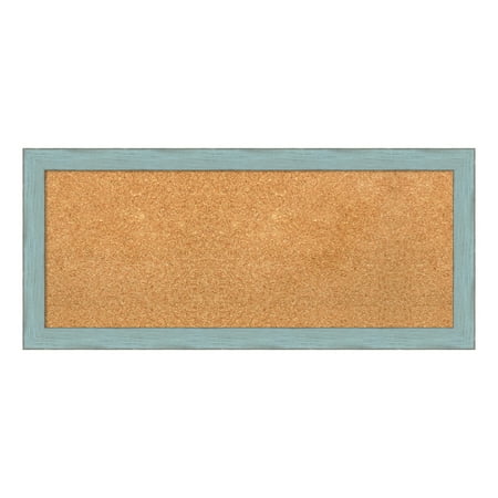 UPC: 0032231727456 | Amanti Art Natural Cork Board Wood Framed Sky Blue Rustic Bulletin Board 32 in. x 14 in.