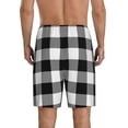 thumbnail image 4 of Lsque White And Black Plaid Mens Sleep Pajama Shorts,Short Pajama Pants, Cotton Ultra-Soft Knit-4X-Large, 4 of 9