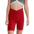 thumbnail image 1 of Doomiva Girls Athletic Swim Shorts Solid Color Shorts Sport Cheer Workout Running Red 130, 1 of 6
