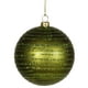 Vickerman 2-Finish Olive Vert Incassable Boule de Noël Ornement 3" (75mm) – image 1 sur 2