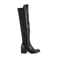 thumbnail image 2 of Charles David Reason Black Vegan Leather 50/50 Fitted Over The knee Riding Boots (Black, 6), 2 of 8