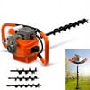 Fetcoi 71CC Gas Powered Post Hole Digger Earth Auger with 4" 6" 8" Bits & 12" Extension Bar Garden Tools