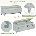thumbnail image 6 of GZXS Entryway Shoe Bench with Cushioned Seat, Flip-Open Storage Compartment, 3 Drawers, 44.1"L x 15.9"W x 19.1"H (Light Gray), 6 of 8
