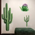 thumbnail image 1 of Adhesivos de pared autoadhesivos de PVC con forma de cactus, 30 x 90 cm, 2 hojas, 1 of 4