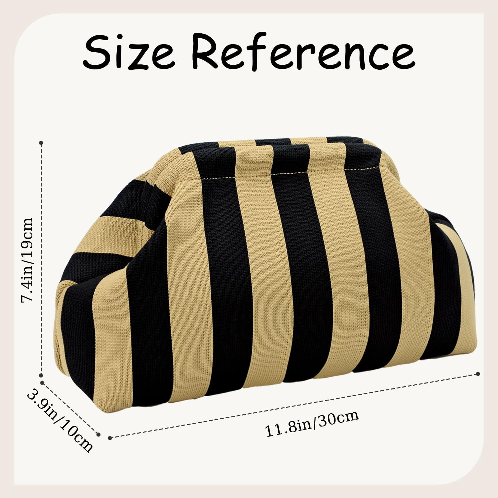 Summer Clutch Purses for Women Casual Crochet Dumpling Bag Colorblock Striped Cloud Clutch Handbags Casual Colorblock Bag Beach Clutch Purses Handbags