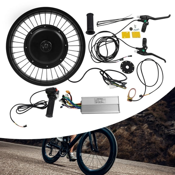 ToppiJoy 20in 520rpm Fat Tire Electric Bike Front Wheel Conversion Kit, 48V 1500W E-Bicycle Hub Motor Tool with PAS & LED Display for Commute