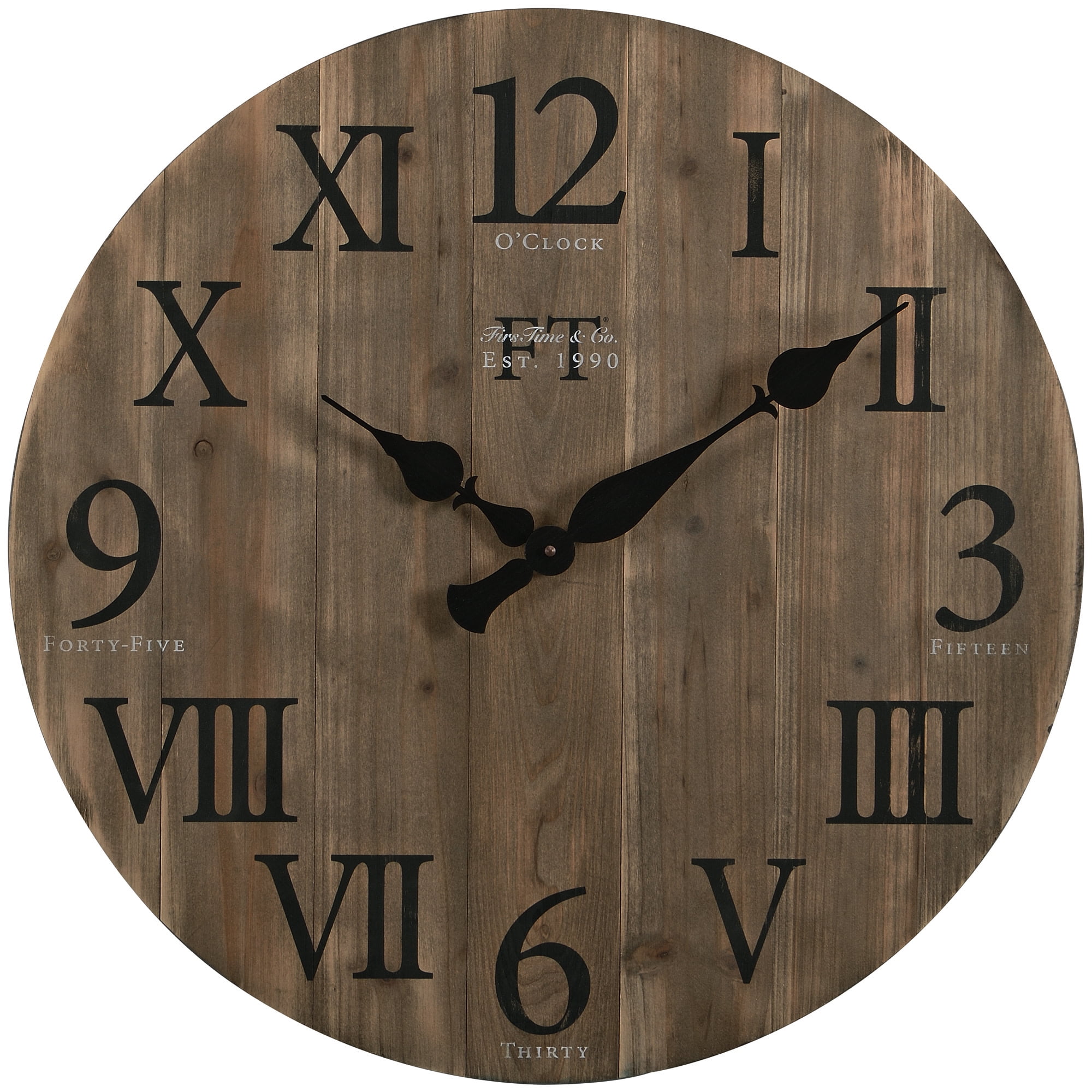 FirsTime & Co. Brown Rustic Barn Wood Wall Clock, Rustic, Analog, 24 x 2 x 24 in