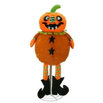 Northlight 37" Prelit LED Standing Jack-O-Lantern Pumpkin Halloween Decoration - Orange/Black