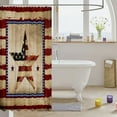 thumbnail image 3 of Shower Curtain American Flag Bathroom Shower Curtain Sets,USA Federations Stars and Stripes Fabric Shower Curtain Retro Wooden Plank Style Bath Curtain 72"Wx84"L, 3 of 4