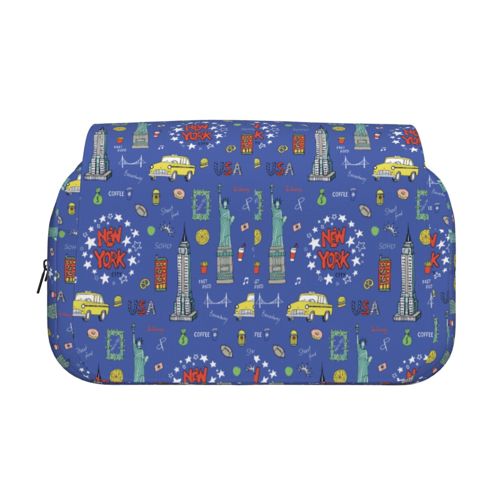 Rateoe New-York City Pattern Double Clamshell Pen Case, Storage Organizer with Two Zipper Compartments– Holds Up to 50 Pencils & Pens