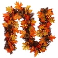 thumbnail image 1 of Halloween Maple Leaf Garland Pumpkin Artificial Pinecone Garland Hanging Vine, 1 of 10