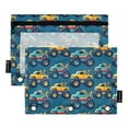 thumbnail image 2 of 2 Pack Pencil Pouch for 3 Ring Binder Smooth Zipper Folders with Pockets Clear Window Pencil Case Beautiful Monster Trucks Car, 2 of 6