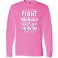 thumbnail image 3 of Inktastic Breast Cancer Awareness Fight Believe Hope Survive Long Sleeve T-Shirt, 3 of 5
