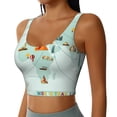 thumbnail image 2 of Balery World Travel Map Pattern Racerback Sports Bras for Women - Padded Seamless High Impact Support for Yoga Gym Workout Fitness-Large, 2 of 8
