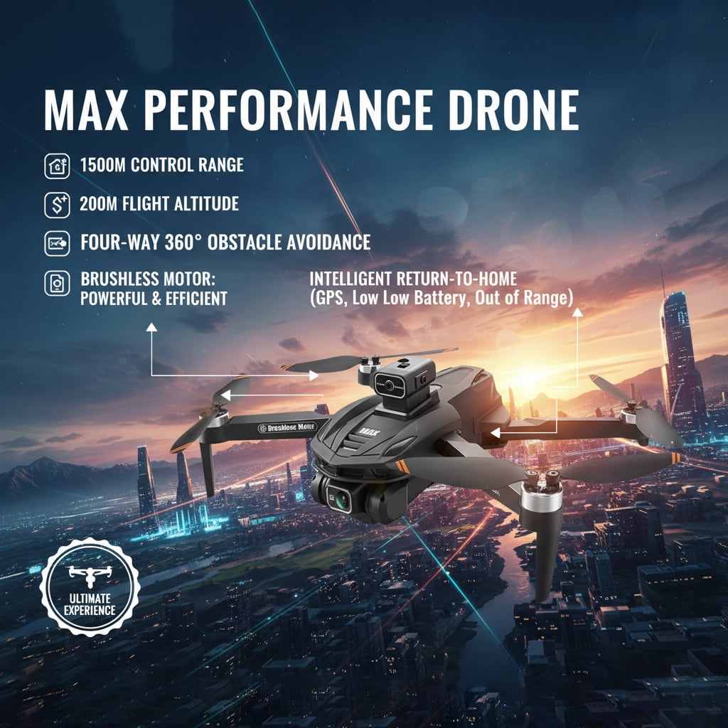 SEREE Drone with Camera 8K HD FPV 5G Brushless Motor 4.5 Scr
