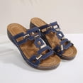thumbnail image 5 of Hurxie Flat Sandals for Women Dressy: Comfortable Flats Sandals Women Open Toe Women Walking Shoes Summer Navy 37, 5 of 7