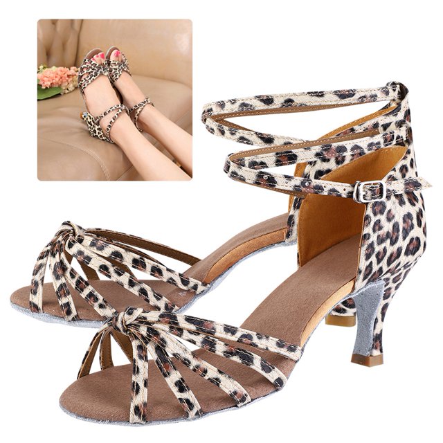 Zapatos Latinos Suaves Y Cómodos Zapatos De Baile De Moda para Mujer Estampado De Leopardo 37 ANGGREK Otros