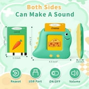 Talking Flash Card Learning Educational Toy, Talking Flash Cards with 224 Words 112 Double Sided Cards Preschool Sensory Toys, Dinosaur Montessori Toys