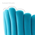 thumbnail image 6 of Modway Vanguard 19.5" Scalloped Back Velvet Dining Chair in Black/Blue, 6 of 7