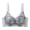 Blue, variant on Women’s Sheer Mesh Floral Lace Support Bra, Wire Free Nylon Spandex Lightly Padded Cups, Wide Adjustable Straps, Delicate Bow Detail V Neck Anti-Sagging Bra