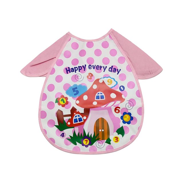 Babero de viaje Zulema Delantal impermeable para comer Rosado