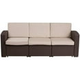 thumbnail image 4 of Afuera Living Wicker Patio Sofa in Chocolate Brown and Beige, 4 of 4