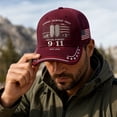 thumbnail image 3 of 911 25th Anniversary Patriotic Baseball Cap, Never Forget Honor Heroes US Flag Embroidered Adjustable Curved Brim Hat Men Women, 3 of 6