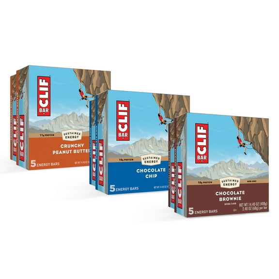 CLIF BAR Energy Protein Bars, Variety Pack, 3 Flavors, 30ct