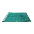 thumbnail image 2 of Ahgly Company Machine Washable Indoor Round Oriental Turquoise Blue Industrial Area Rugs, 4' Round, 2 of 4